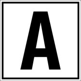 Letter sticker A-Z, per stuk Letter A 100 x 100 mm