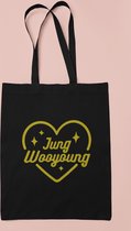 Ateez Member Jung Wooyoung Gold Totebag - Korean Boyband - Kpop Fans - Fan Art Merchandise - Notre taille