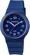 Xonix ABC-006 - Montre - Analogique - Unisexe - Bracelet en Siliconen - ABS - Chiffres - Etanche - 10 ATM - Bleu Foncé