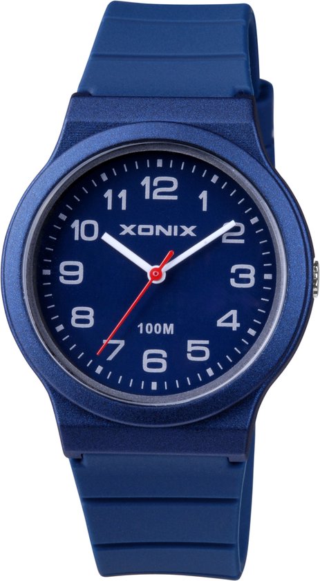 Xonix ABC-006 - Horloge - Analoog - Unisex - Siliconen band - ABS - Cijfers - Waterdicht - 10 ATM - Donkerblauw