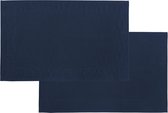 Tiseco Home Studio - Badmat DELUX - SET/2 - 100% katoen - 750 g/m² - superzacht en zeer absorberend - Rechthoek - 50x80 cm - Donkerblauw