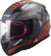 LS2 FF353 Rapid Xtreet Mat Zwart Rood Integraalhelm - Maat XL - Helm