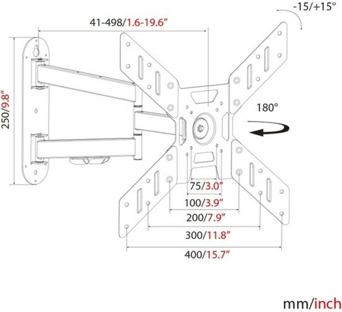 TV Mount Haeger Large Triple Tilt & Swivel 23" - 50"