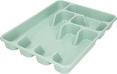 Range-couverts/range-couverts en plastique 6 compartiments vert menthe - 40 x 30 x 5 cm - Organisateurs de tiroirs de Cuisine - séparateurs