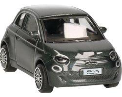 Bburago Modelauto/speelgoedauto Fiat New 500e - La Prima - cabriolet - zwart - 9 cm - schaal 1:43