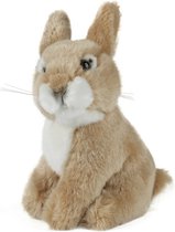 Pluche baby konijn/haas bruine knuffel 16 cm - Bosdieren knuffeldieren - Speelgoed voor kind