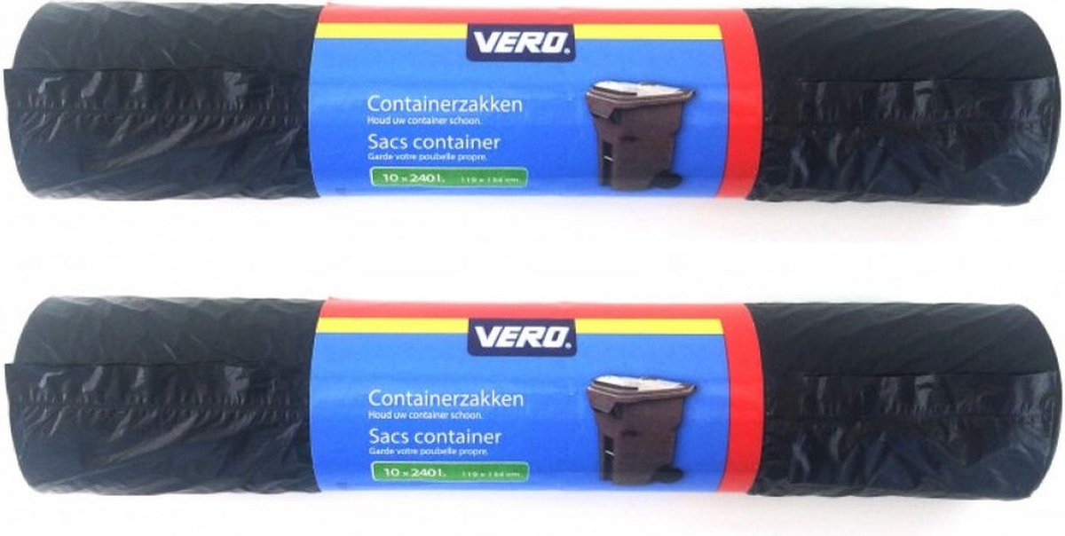Goedkoopste Vero Containerzakken - 20x stuk - vuilniszakken - 240 liter - gerecycled kunststof