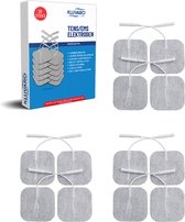 Kluvaro TENS/EMS Elektroden Pads - voor Elektrodentherapie apparaat - 2mm Pinsluiting - Extra Kleefkracht - Herbruikbaar - 5x5 cm - 20 stuks