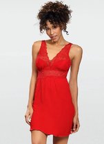 Dkaren | Belinda sexy nachtemd | viscose met kant | rood XL