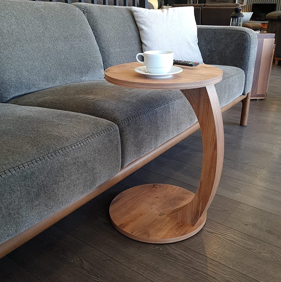 Banktafel - Bijzettafel - 17-03 - Wiel C Tafel - Nesttafel - Servicetafel - 38x38x56 cm - Pijnboom