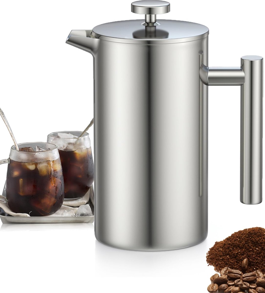 French Press Thermo, 1L (8 koffiekopjes) French Press koffiezetapparaat