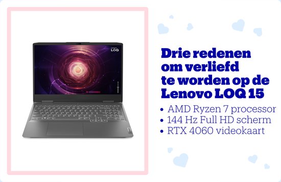 Lenovo LOQ 15APH8 82XT009BMH - Gaming Laptop - 15.6 inch - 144 Hz