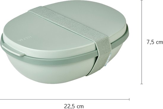 Mepal - Ellipse duo lunchbox - Saladebox - Magnetronbestendig - Wit