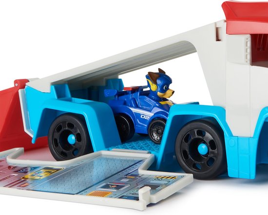 PAW Patrol The Mighty Movie - Pup Squad Patroller speelgoedtruck met Mighty Pups Chase Squad speelgoedauto