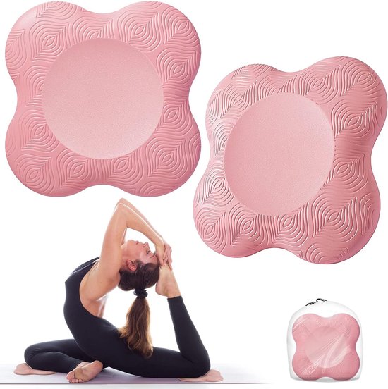 Bigmeda Lot de 2 Tapis de yoga Yoga pour femme Support à genoux pour le Yoga  Coussin