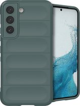 iMoshion Hoesje Geschikt voor Samsung Galaxy S22 Hoesje Siliconen - iMoshion EasyGrip Backcover - Donkergroen