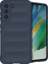 iMoshion Hoesje Geschikt voor Samsung Galaxy S21 FE Hoesje Siliconen - iMoshion EasyGrip Backcover - Donkerblauw