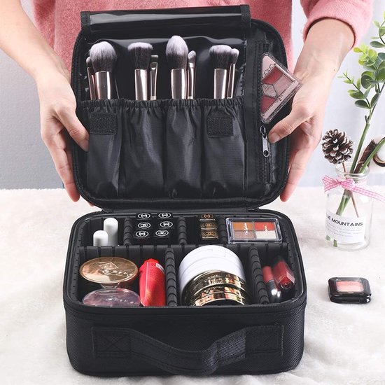 Trousse de maquillage portable pour voyage, sac de rangement professionnel  pour... | bol.com