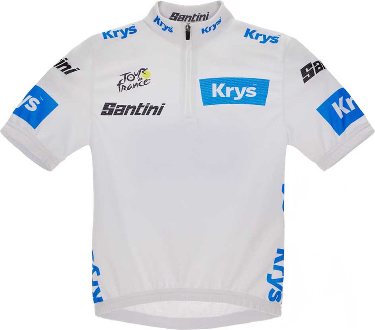 Santini Tour De France Official Best Young Rider Korte Mouw Wielertrui Wit 11 Years Kinderen