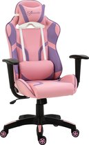 Bol.com Vinsetto Ergonomische gaming stoel kantoorstoel draaistoel in hoogte verstelbaar roze & paars 921-201 aanbieding