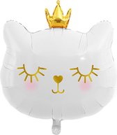 Folie ballon Cat Princess white - kat - poes - folie - ballon - dier - huisdier - decoratie - verjaardag