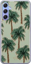 Hoesje geschikt voor Samsung Galaxy A34 - Palmbomen - Soft Case - TPU - Natuur - Groen - Mooie Telefoonhoesjes