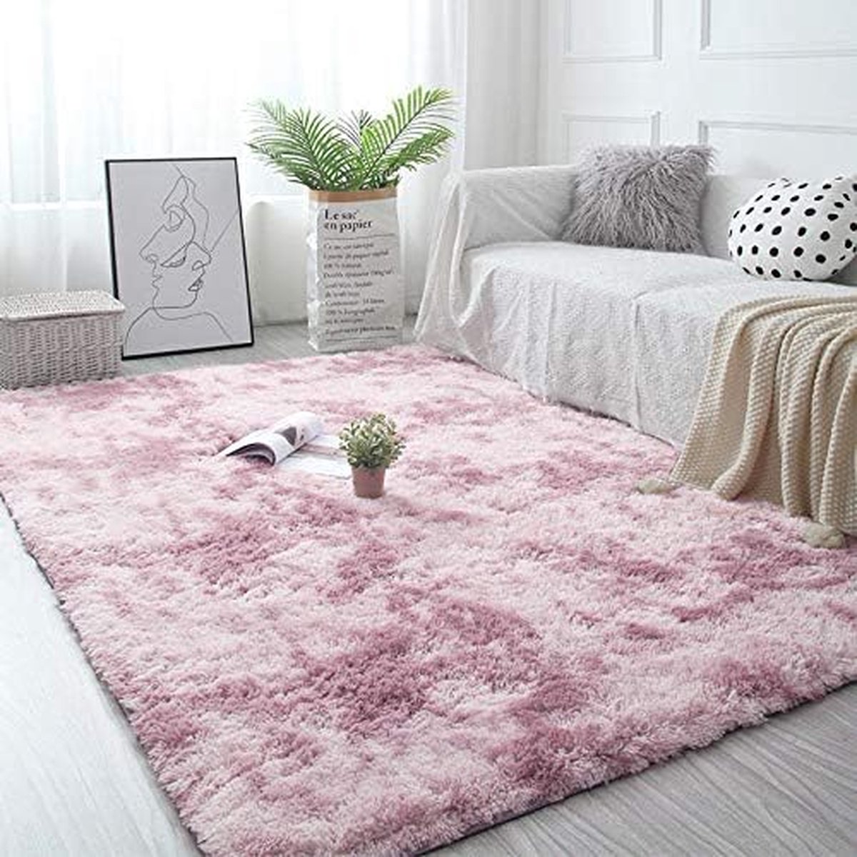 zachte pluizige tapijten, imitatiebont vloertapijt, extra zacht en  comfortabel tapijt,... | bol.com