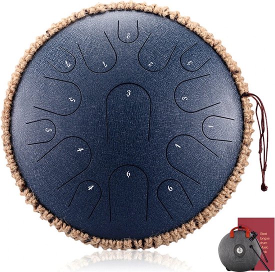 BrellaVio Lotus Tongue Drum avec livre d'enseignement - 16 cm - Handpan -  Tambour de