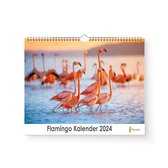 Huurdies - Flamingo Kalender - Jaarkalender 2024 - 35x24 - 300gms