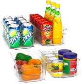 Premium Kitchen Pantry Organizer - Set van 4 middelgrote opslag voor koelkast, kasten, planken, gootstenen, cosmetica, kantoorbenodigdheden, gereedschap - BPA-vrij