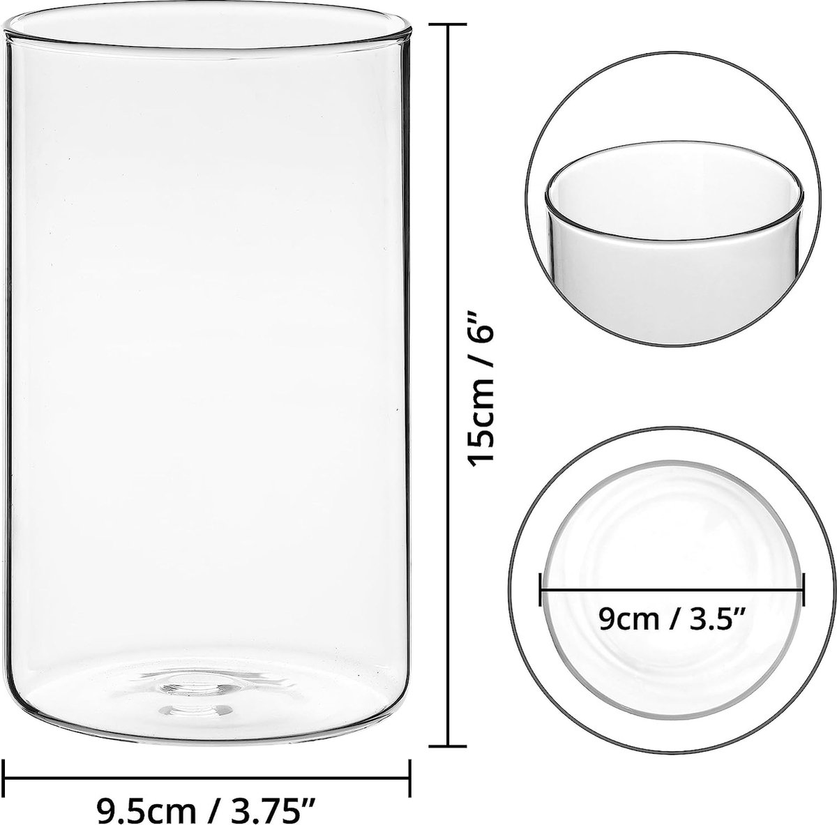 Bougeoirs Ouverts Transparents Photophore Verre 10x9cm YARNOW - Cylindre Transparent Sans Fond - Décoration Intérieur - 2 Pièces Bougeoir Verre Rond Bougeoirs Ouverts Transparents Photophore Verre 10x9cm YARNOW - Cylindre Transparent Sans Fond - Décoration Intérieur - 2 Pièces Bougeoir Verre Rond