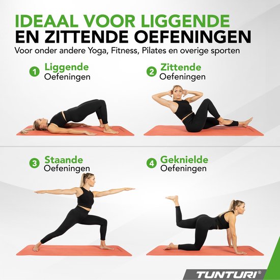 Tunturi Yoga Mat 8mm - Pilates mat - Extra dikke fitness mat - 183x61x0,8 cm - Incl Draagtas - Ecologisch materiaal - Eenvoudig te reinigen - Rosé Goud van Tunturi — afbeelding 3