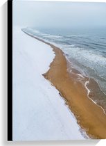 Canvas - Zee - Water - Strand - Zand - 40x60 cm Foto op Canvas Schilderij (Wanddecoratie op Canvas)