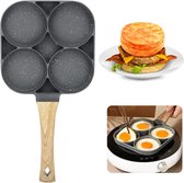 Braadeipan, pannenkoekenpan, anti-aanbak-aluminium pan, multifunctionele ontbijtpot, aluminium hamburgereipan, omeletpan voor inductiekookplaat en gasfornuis