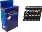 AtotZinkt huismerk XL cartridges voor Canon PGI-525xl / CLI-526xl, multipack van 5 stuks voor Pixma IP4800, IP4850, IP4950, IX6550, MG5150, MG5200, MG5250, MG5300, MG5320, MG5350, MG6150, MG6250, MG8150, MG8250, MG715, MX715, MX884, MX885, MX895