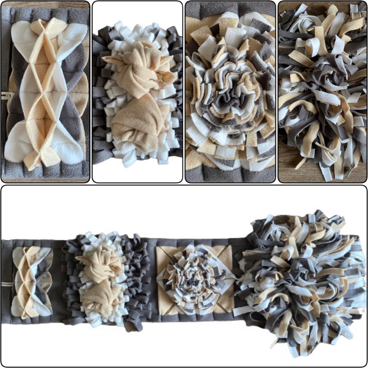 Bol.com Snuffelmat voor honden en katten. Snuffelmat maat M in de kleuren midden grijs, zand, offwhite. Hersenwerk voor huisdier... aanbieding