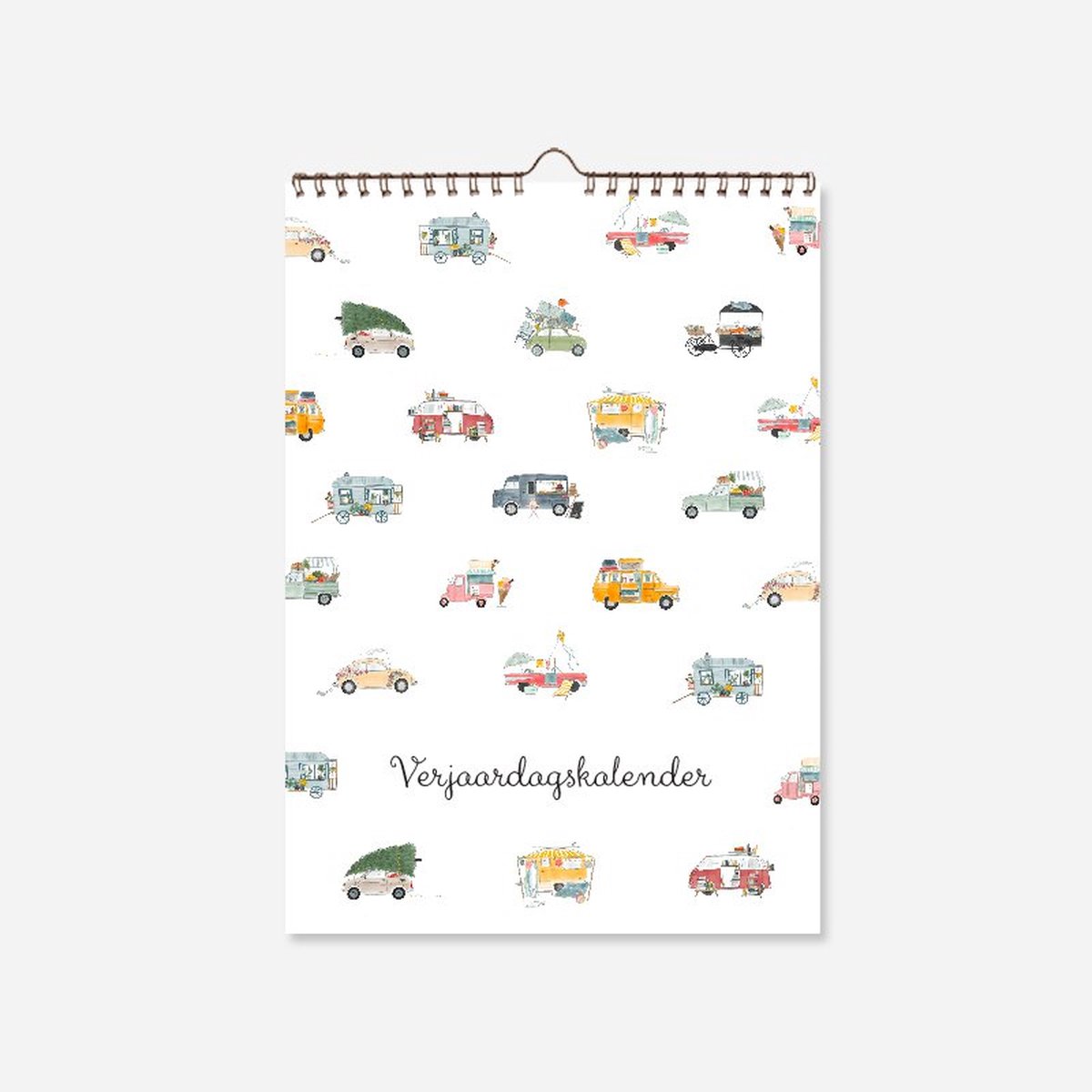 Verjaardagkalender Voertuigen - A4 Verjaardagkalender - Verjaardagskalender Illustraties - Verjaardag Kalender - Kalender 12 Maanden