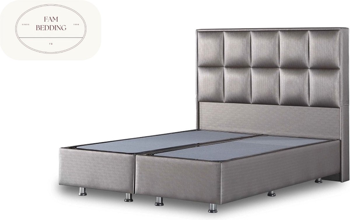 FAM BEDDING Opberg Boxspring Scarlett zonder matras Taupe 180x200 thumbnail 4