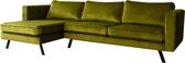 Bol.com Happyment Hoekbank Deluxe - Olijf groen - 3 zits - bank - loungebank - lichtgrijs - 150x270 cm - Olijf Groen aanbieding