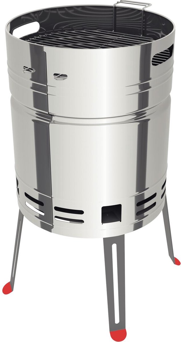Brofuro - Barbecue - BBQ - Grillfust - BBQ Drum - Barrel - RVS - Ø40 - Houtskool van Brofuro — afbeelding 3