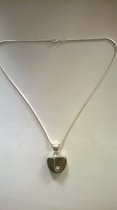 Gemstones-silver-natuursteen ketting zilver 925-hanger rookkwarts 2,5 x 2,2 cm in zilver 925 20 g 50 cm
