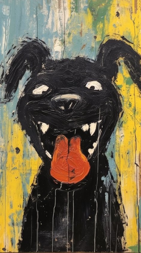 Sfeer Poster - Hond - Abstract - Cartoon - 51x71 - Geschikt om in te lijsten
