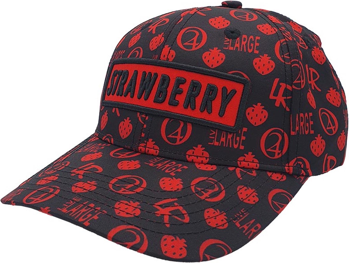 Lauren Rose - Strawberry Haze - 420 - Snapback Cap - Pet - One Size - Zwart/Rood - Allover Print