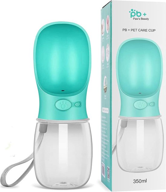 lesotc Hondendrinkfles voor onderweg, opvouwbare hond, lekvrij, waterfles, hondenwaterdispenser voor dagelijks wandelen, reizen, kamperen, 1000 ml, Tiffany-blauw