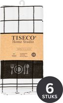 Tiseco Home Studio - Torchon PHARAO BML - SET/6 - 100% coton - avec boucle de suspension - ultra absorbant - séchage rapide - matériau résistant - 50x70 cm - Noir