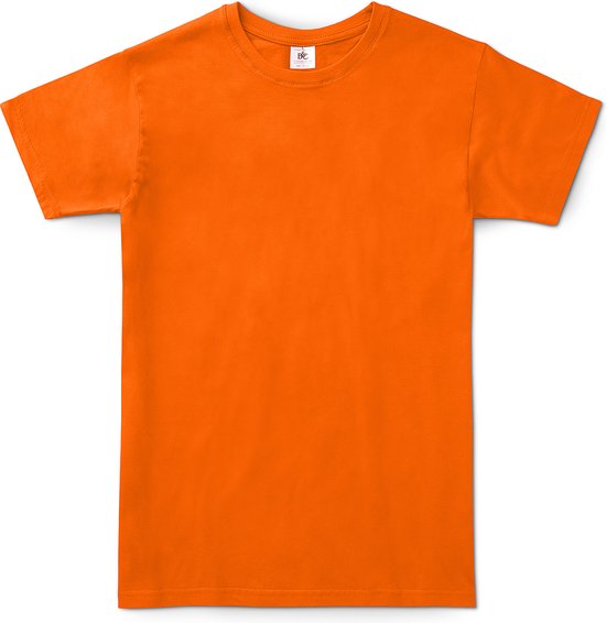 B&C Exact 150 Heren T-Shirt - Oranje - Extra Small - Koningsdag - Korte Mouwen