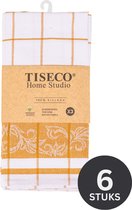 Tiseco Home Studio - Keukenhanddoek PHARAO ARABESQUE - SET/6 - 100% katoen - met ophanglus - ultra-absorberend - sneldrogend- duurzaam materiaal - 50x70 cm - Camel