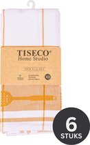 Tiseco Home Studio - Torchon PHARAO UTENSILS - SET/6 - 100% coton - avec boucle de suspension - ultra absorbant - séchage rapide - matériau résistant - 50x70 cm - Camel