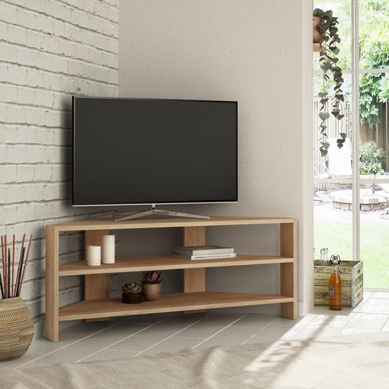 Meuble TV d'angle - Design élégant en Chêne - 114x45x36cm - Mélamine  durable | bol