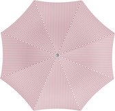 Parasol - roze/wit - gestreept - D180 cm - UV-bescherming - incl. draagtas